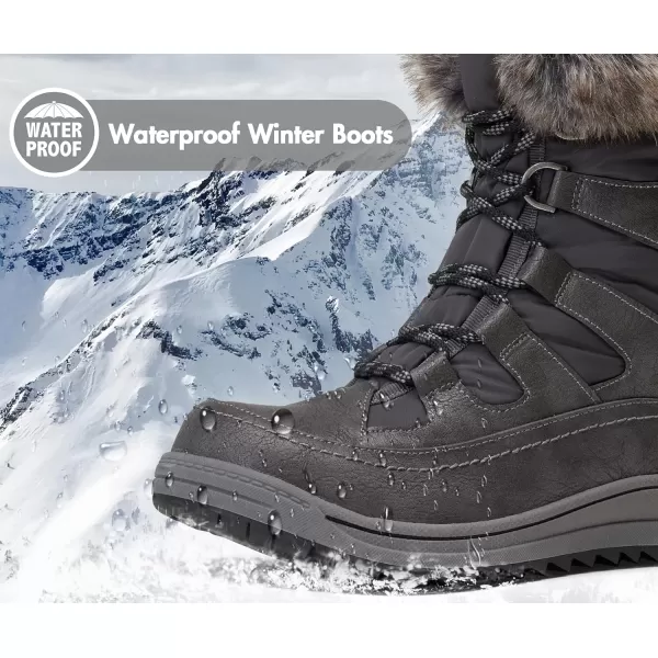 Vepose Womens 966 Snow Boots for Women WaterproofWinter Boots966grey