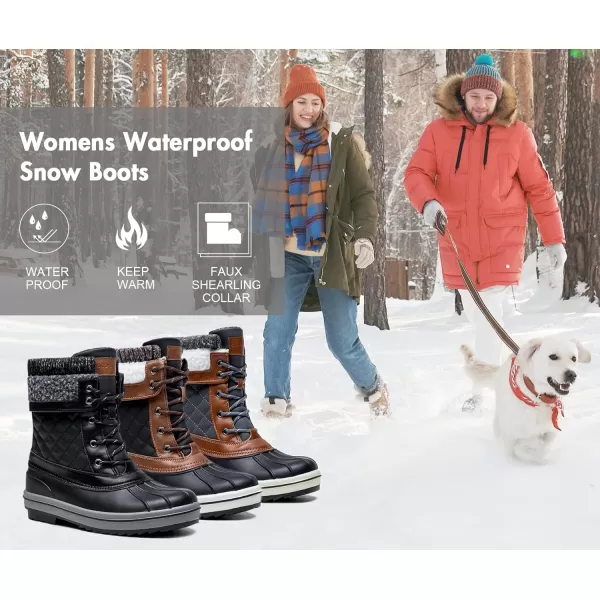 Vepose Womens 972A Eve Waterproof Winter Snow Boots Warm Faux Fur Insulated BootsSnow Boots973ablack