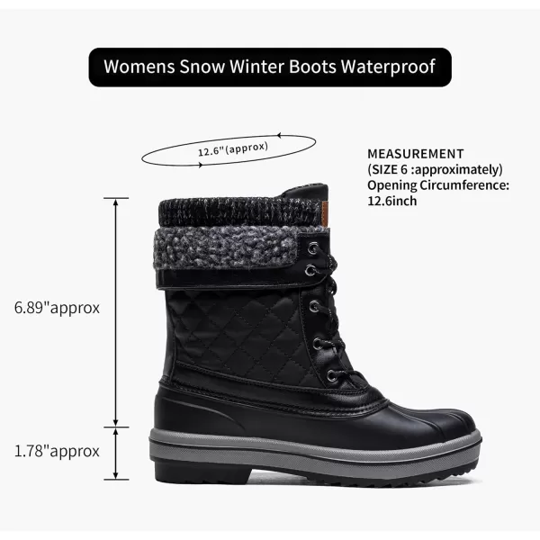 Vepose Womens 972A Eve Waterproof Winter Snow Boots Warm Faux Fur Insulated BootsSnow Boots973ablack