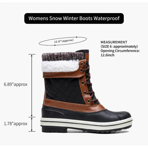 Vepose Womens 972A Eve Waterproof Winter Snow Boots Warm Faux Fur Insulated BootsSnow Boots973ablackBrown