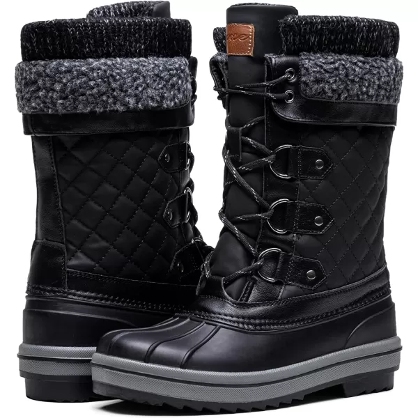 Vepose Womens 972A Eve Waterproof Winter Snow Boots Warm Faux Fur Insulated BootsWindback Boots972ablack