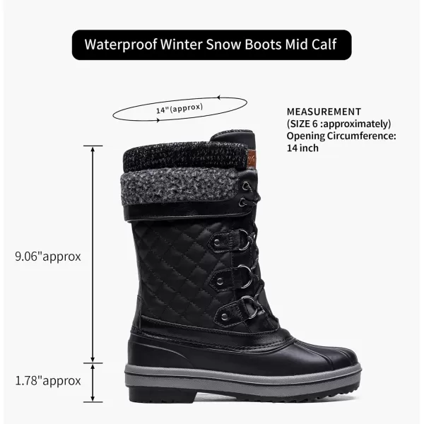 Vepose Womens 972A Eve Waterproof Winter Snow Boots Warm Faux Fur Insulated BootsWindback Boots972ablack