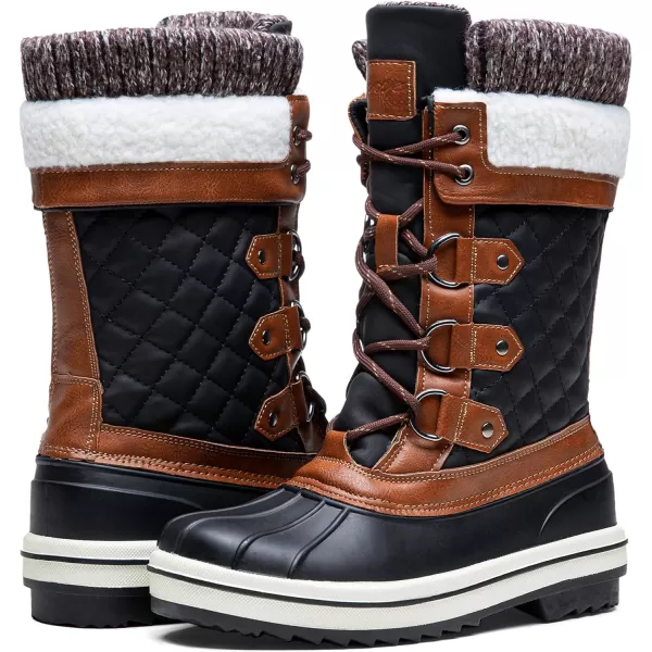 Vepose Womens 972A Eve Waterproof Winter Snow Boots Warm Faux Fur Insulated BootsWindback Boots972ablackBrown