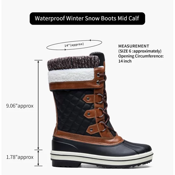 Vepose Womens 972A Eve Waterproof Winter Snow Boots Warm Faux Fur Insulated BootsWindback Boots972ablackBrown