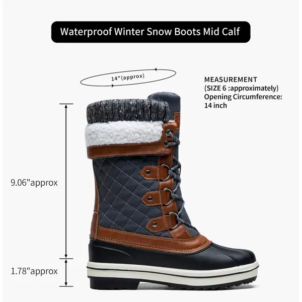 Vepose Womens 972A Eve Waterproof Winter Snow Boots Warm Faux Fur Insulated BootsWindback Boots972ablackGrey