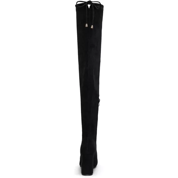 Vepose Womens 995 Over The Knee High Stylish Long 354Inch Square Toe Block Heel BootsSquare Toe 995black