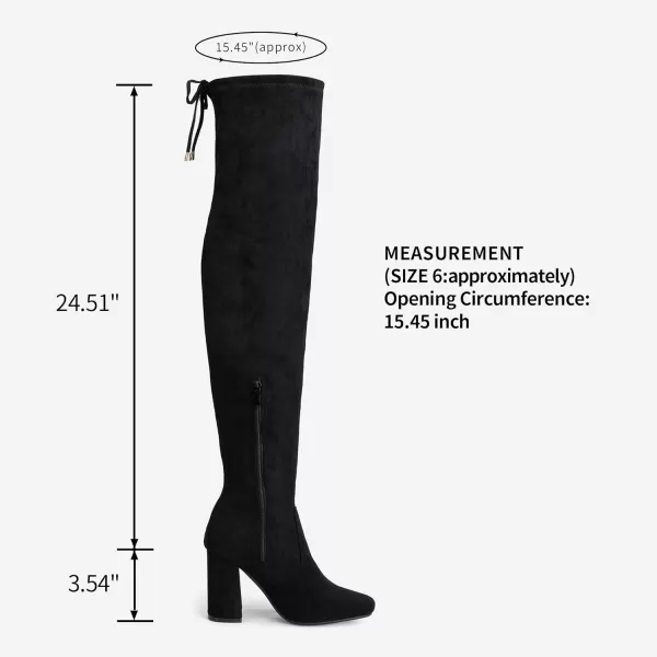 Vepose Womens 995 Over The Knee High Stylish Long 354Inch Square Toe Block Heel BootsSquare Toe 995black