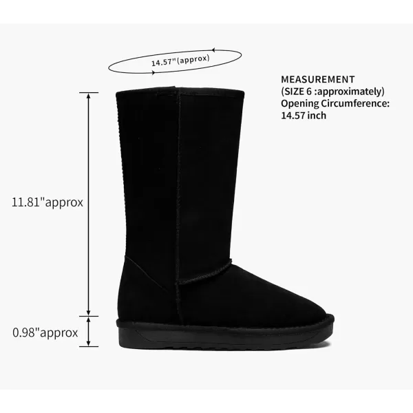 Vepose Womens Boots Suede Snow Booties Warm Mid Calf Fashion Classic Knee High ShoesTall 988 Black