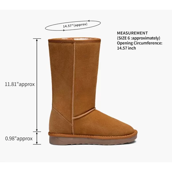 Vepose Womens Boots Suede Snow Booties Warm Mid Calf Fashion Classic Knee High ShoesTall 988 Brown