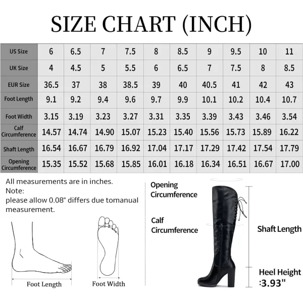 Vepose Womens Over The Knee Boots Thigh High Chunky Heel BootFashion997blackpu