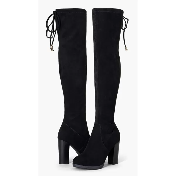 Vepose Womens Over The Knee Boots Thigh High Chunky Heel BootPlatform996black