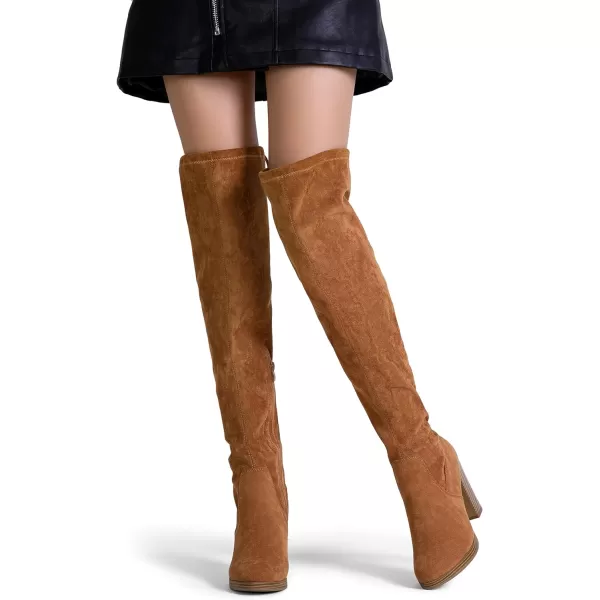 Vepose Womens Over The Knee Boots Thigh High Chunky Heel BootPlatform996khaki