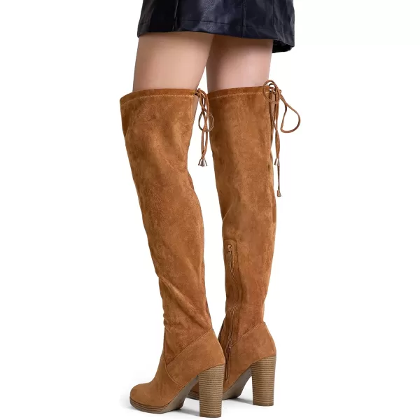 Vepose Womens Over The Knee Boots Thigh High Chunky Heel BootPlatform996khaki