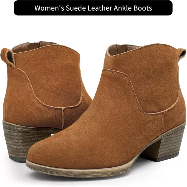 Vepose Womens Suede Leather Ankle Boots  Fashion Bootieswith Inner ZipperInner Zipper9001brown