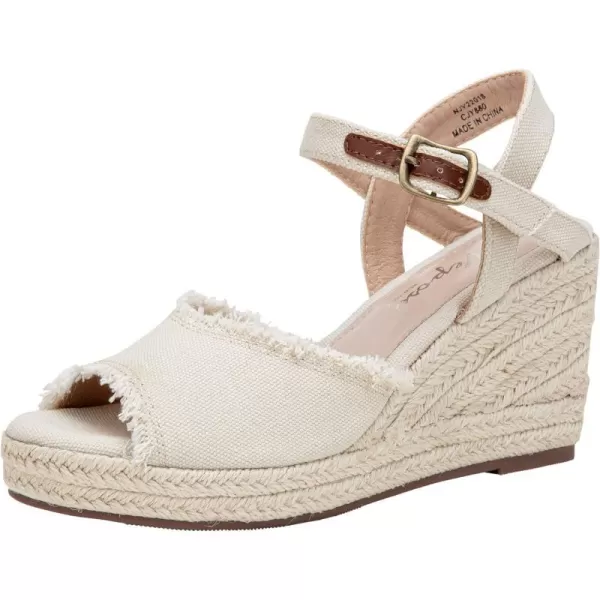 Vepose Womens 80 Espadrilles Wedge Sandals  Peep Toe High Heel Platform SandalsAnkle BuckleHigh Wedge880beige