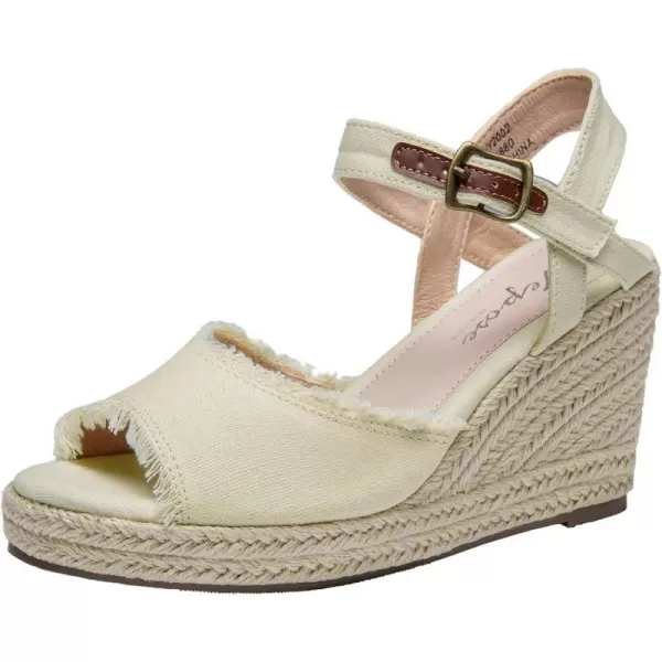 Vepose Womens 80 Espadrilles Wedge Sandals  Peep Toe High Heel Platform SandalsAnkle BuckleHigh Wedge880nudeBeige