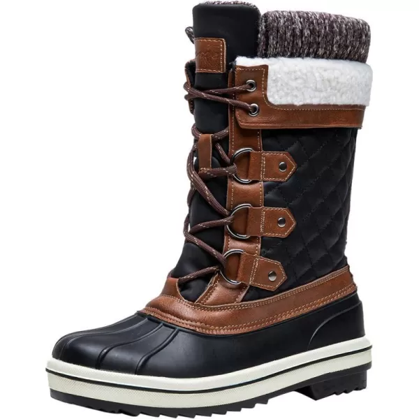 Vepose Womens 972A Eve Waterproof Winter Snow Boots Warm Faux Fur Insulated BootsWindback Boots972ablackBrown