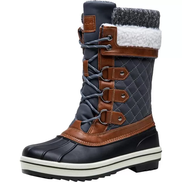 Vepose Womens 972A Eve Waterproof Winter Snow Boots Warm Faux Fur Insulated BootsWindback Boots972ablackGrey