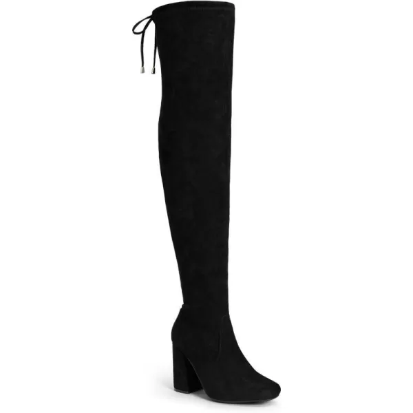 Vepose Womens 995 Over The Knee High Stylish Long 354Inch Square Toe Block Heel BootsSquare Toe 995black