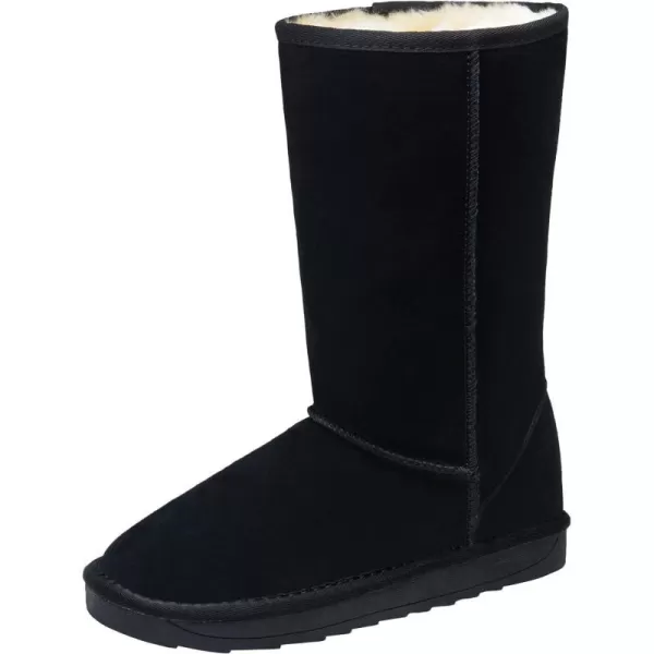 Vepose Womens Boots Suede Snow Booties Warm Mid Calf Fashion Classic Knee High ShoesTall 988 Black