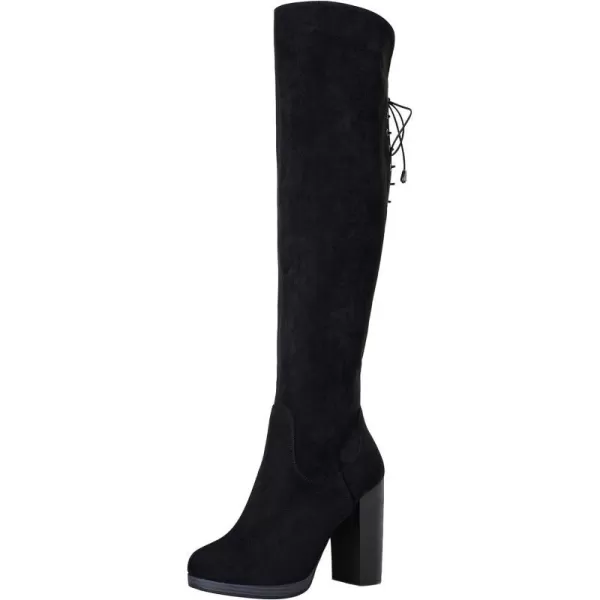 Vepose Womens Over The Knee Boots Thigh High Chunky Heel BootFashion997black