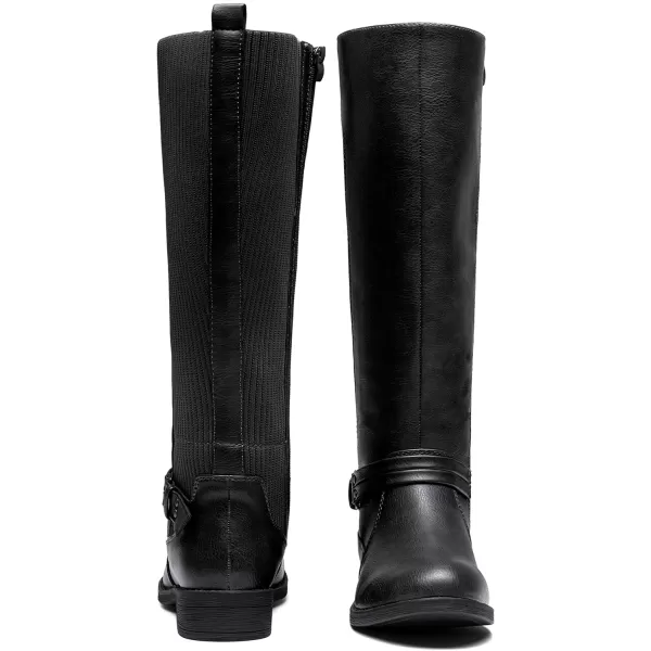 Vepose Womens 952 Stretch Riding Retro Fashion Knee High BootsBlackknitting Boots 955