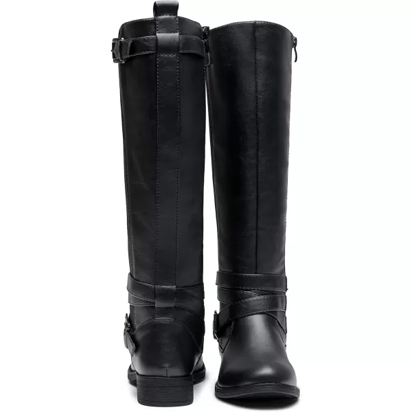 Vepose Womens 952 Stretch Riding Retro Fashion Knee High BootsBlackriding Retro 952