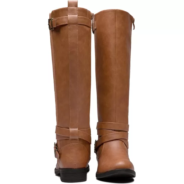 Vepose Womens 952 Stretch Riding Retro Fashion Knee High BootsCamel Brownriding Retro 952