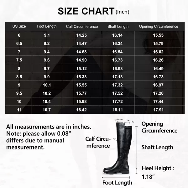 Vepose Womens 9662 Knee High Boots Casual Tall Riding Boots Low Flat Heel Comfortable and Inner ZipperKnee High Boots9662black Pu