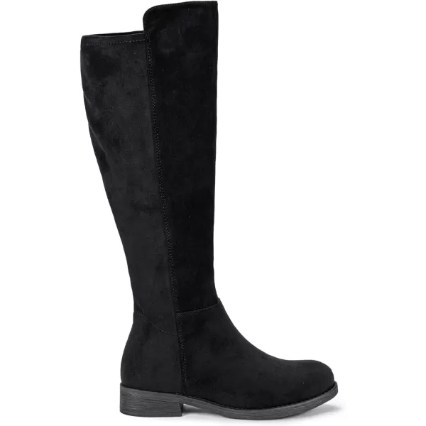 Vepose Womens 9662 Knee High Boots Casual Tall Riding Boots Low Flat Heel Comfortable and Inner ZipperKnee High Boots9662black Suede