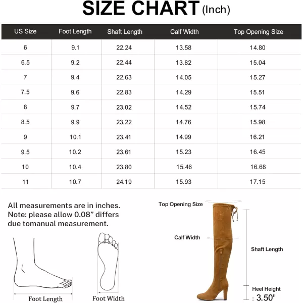 Vepose Womens 994 Fashion Suede 350 Inch Chunky Heel Over The Knee High Boots with ZipperKhakiknee High 994