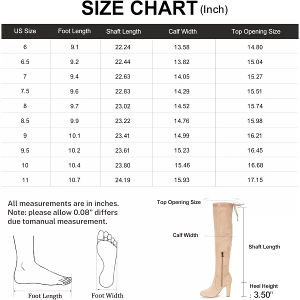 Vepose Womens 994 Fashion Suede 350 Inch Chunky Heel Over The Knee High Boots with ZipperSandknee High 994