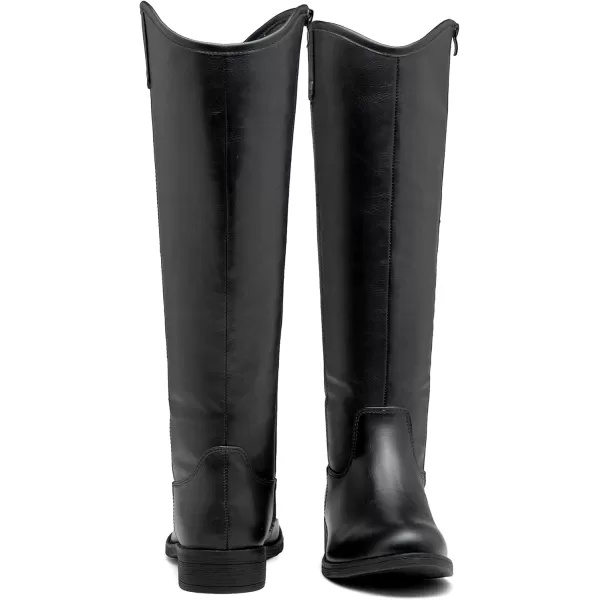 Vepose Womens Knee High Boots 956 Zipper Tall Fashion Wide Calf BootsTall956black