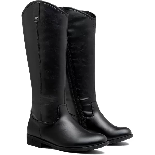 Vepose Womens Knee High Boots 956 Zipper Tall Fashion Wide Calf BootsTall956black