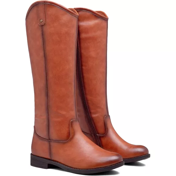 Vepose Womens Knee High Boots 956 Zipper Tall Fashion Wide Calf BootsTall956brown