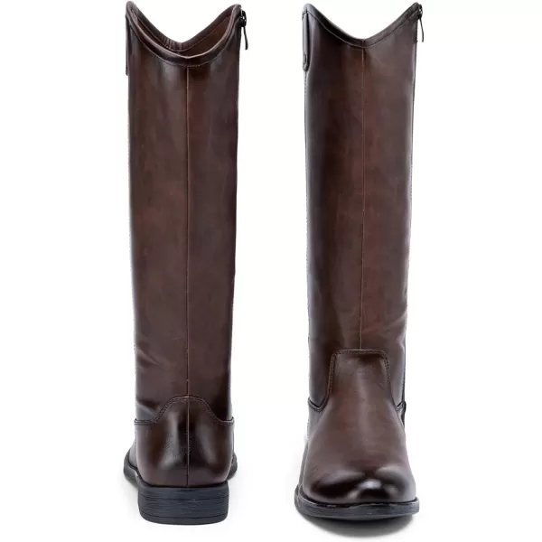 Vepose Womens Knee High Boots 956 Zipper Tall Fashion Wide Calf BootsTall956coffee