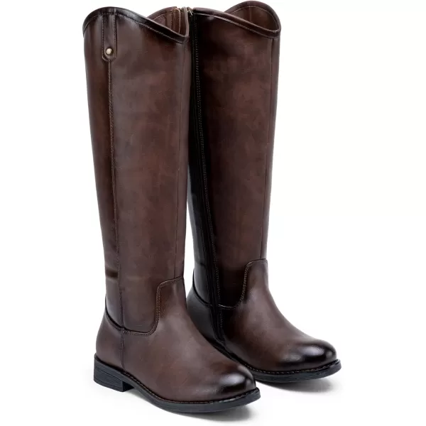 Vepose Womens Knee High Boots 956 Zipper Tall Fashion Wide Calf BootsTall956coffee