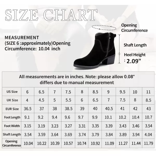 Vepose Womens Suede Leather Ankle Boots Fashion Booties with Inner ZipperInner Zipper9001black