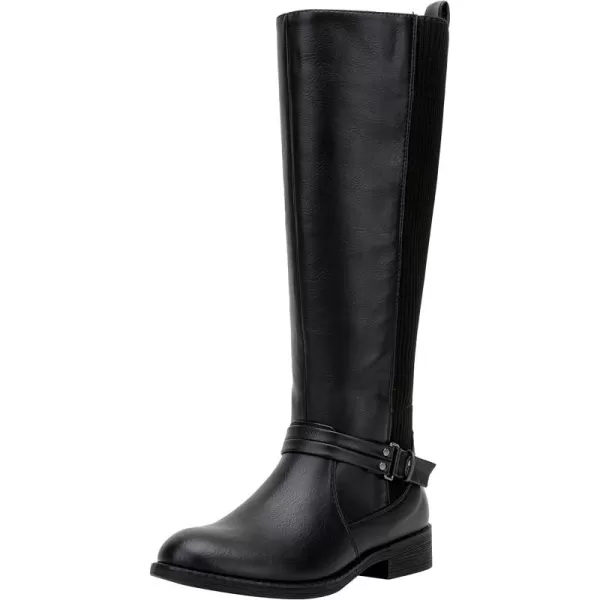 Vepose Womens 952 Stretch Riding Retro Fashion Knee High BootsBlackknitting Boots 955