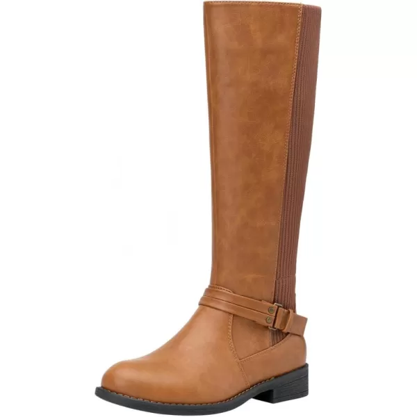 Vepose Womens 952 Stretch Riding Retro Fashion Knee High BootsCamel Brownknitting Boots 955