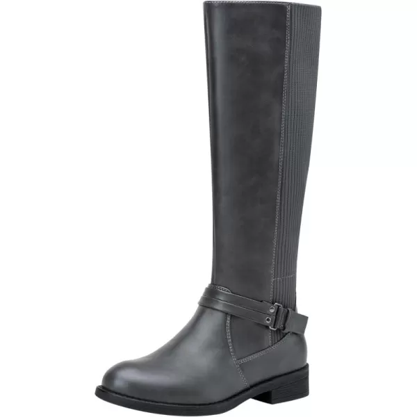 Vepose Womens 952 Stretch Riding Retro Fashion Knee High BootsGreyknitting Boots 955