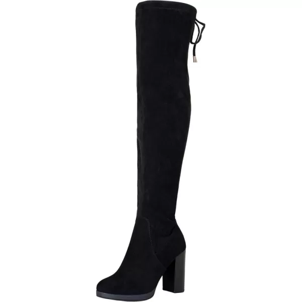 Vepose Womens 996 Thigh High Over The Knee Boots Platform 39 Inch Chunky Heel Suede ShoesImitation Grain996black