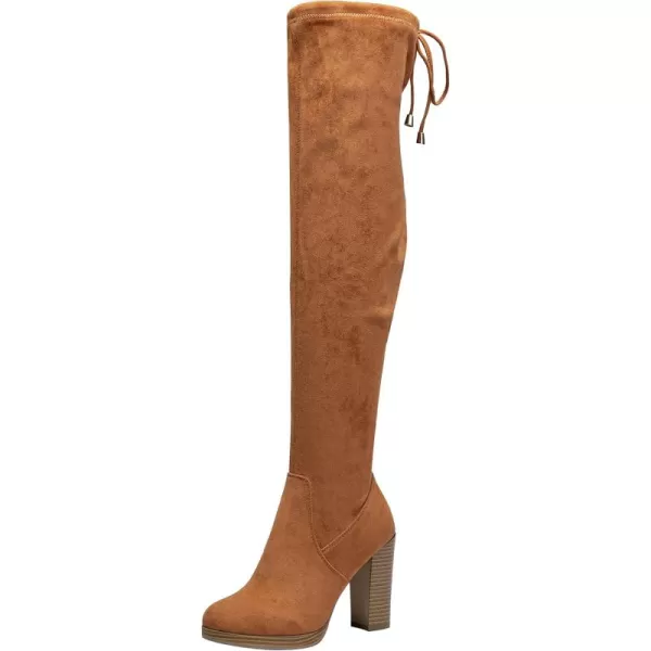 Vepose Womens 996 Thigh High Over The Knee Boots Platform 39 Inch Chunky Heel Suede ShoesImitation Grain996khaki