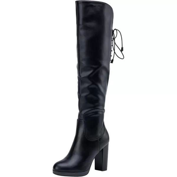 Vepose Womens 996 Thigh High Over The Knee Boots Platform 39 Inch Chunky Heel Suede ShoesImitation Grain997blackpu