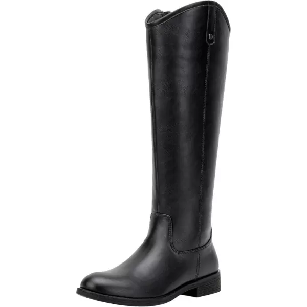 Vepose Womens Knee High Boots 956 Zipper Tall Fashion Wide Calf BootsTall956black