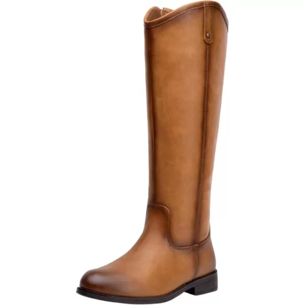 Vepose Womens Knee High Boots 956 Zipper Tall Fashion Wide Calf BootsTall956camel