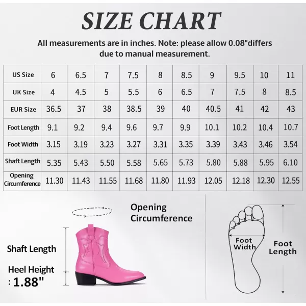 imageVepose Cowboy Boots for Women Embroided Western Cowgirl Boots Pull on Ankle Boots with Inside ZipperWestern Cowboy Boots9815pink