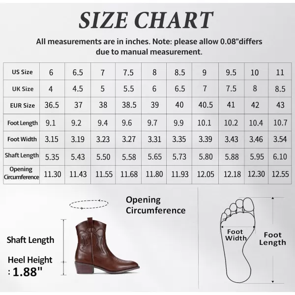 imageVepose Cowboy Boots for Women Embroided Western Cowgirl Boots Pull on Ankle Boots with Inside ZipperWestern Cowboy Boots9815whisky