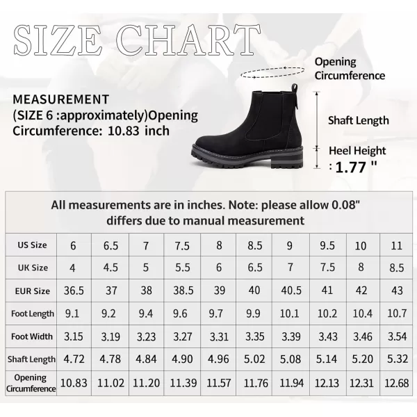 imageVepose Womens 9608 Chelsea Lug Sole Casual Outdoor Boots Ankle BootiesBlackchelsea 9608