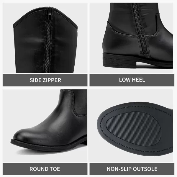 imageVepose Womens Knee High Boots 956 Wide Calf Zipper Tall Fashion BootsTall956black
